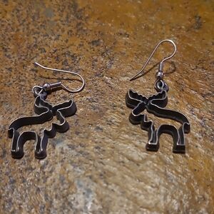 Silver Moose Earrings
